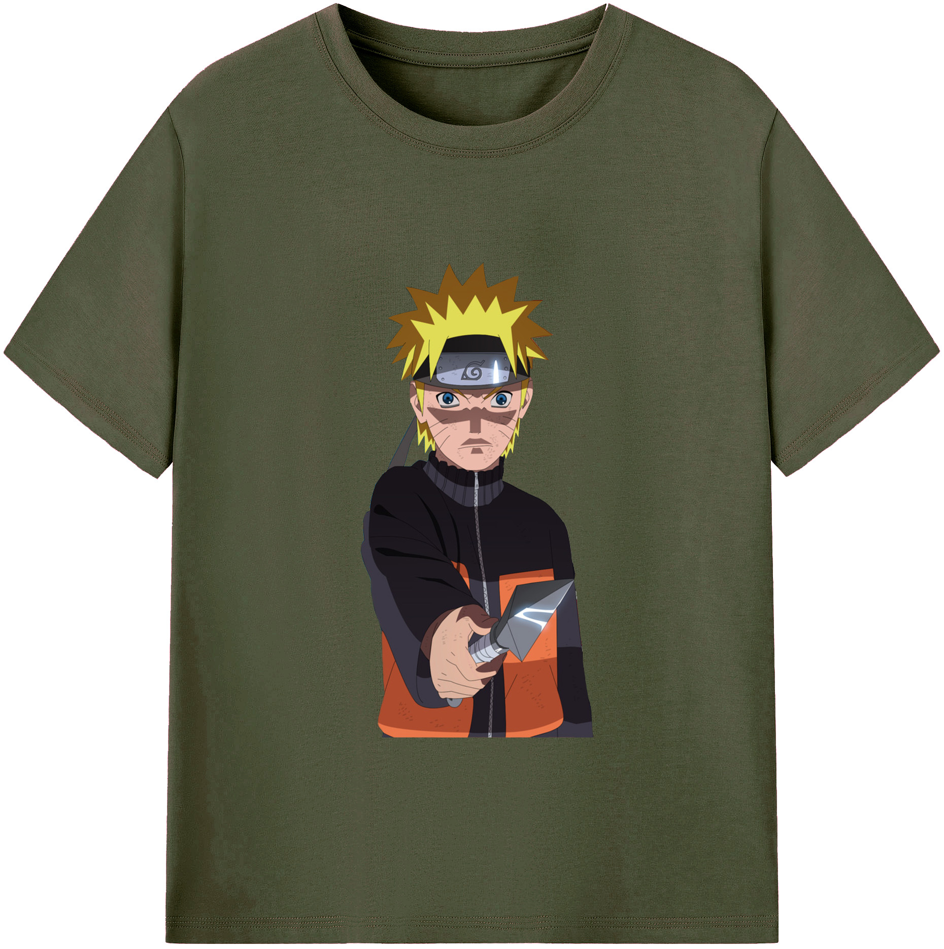 （画像用） NARUTO -ナルト- うずまき ナルト Uzumaki Naruto 綿100％ メンズ半袖Tシャツ｜肌触りやわらか＆通気性